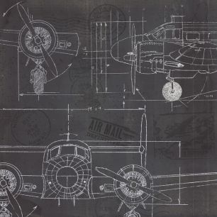 輸入壁紙 カスタム壁紙 PHOTOWALL / Plane Blueprint II (e327916)