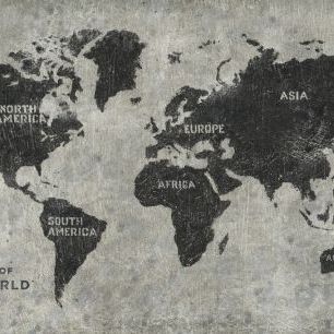 輸入壁紙 カスタム壁紙 PHOTOWALL / Grunge World Map (e327918)