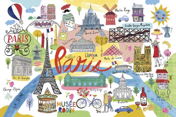 輸入壁紙 カスタム壁紙 PHOTOWALL / Paris Map (e328250)