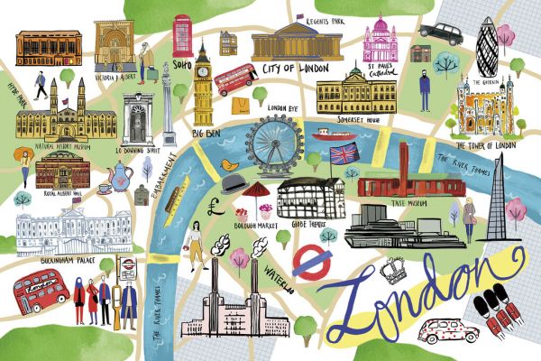 輸入壁紙 カスタム壁紙 PHOTOWALL / London Map (e328251)