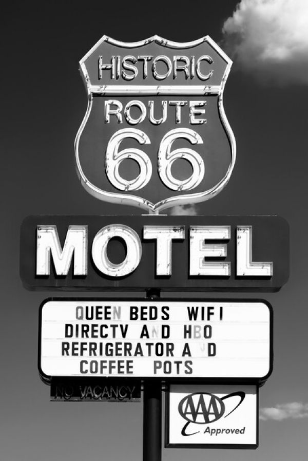 輸入壁紙 カスタム壁紙 PHOTOWALL / Black Arizona - Historic Route 66 Motel (e328624)