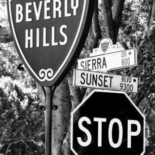 輸入壁紙 カスタム壁紙 PHOTOWALL / Black California - Beverly Hills Sign (e328628)