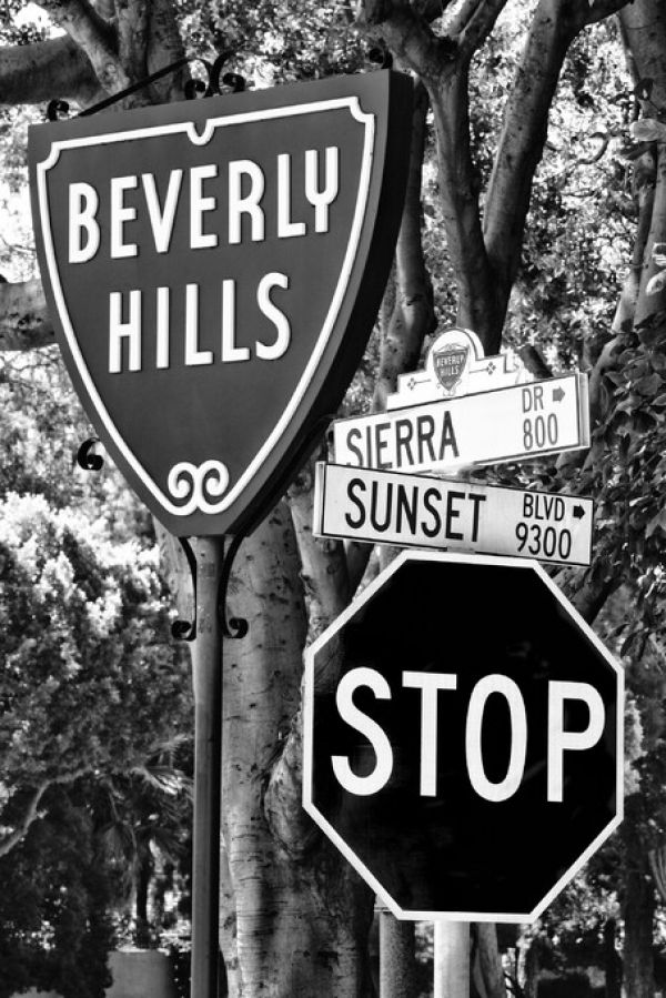輸入壁紙 カスタム壁紙 Photowall Black California Beverly Hills Sign 壁紙 屋本舗