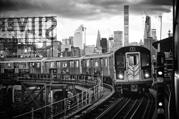 輸入壁紙 カスタム壁紙 PHOTOWALL / Black Manhattan - Line 7 (e328632)