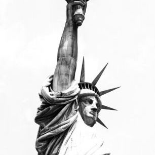 輸入壁紙 カスタム壁紙 PHOTOWALL / Black Manhattan - Lady Liberty (e328635)