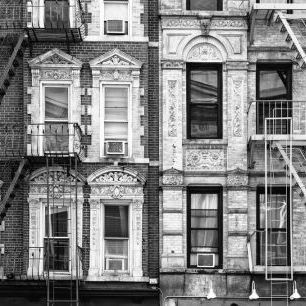 輸入壁紙 カスタム壁紙 PHOTOWALL / Black Manhattan - Two Fire Escape Stairs (e328643)
