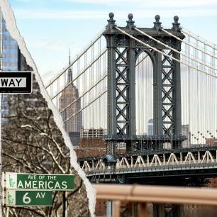 輸入壁紙 カスタム壁紙 PHOTOWALL / Dual Torn Posters - Manhattan Bridge (e328648)