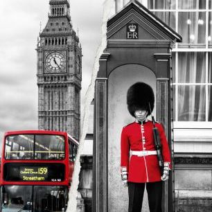 輸入壁紙 カスタム壁紙 PHOTOWALL / Dual Torn Posters - Red London (e328652)