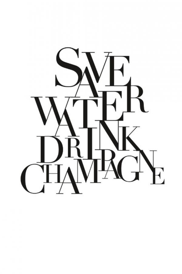 輸入壁紙 カスタム壁紙 PHOTOWALL / Save Water Drink Champagne (e328694)