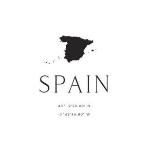 輸入壁紙 カスタム壁紙 PHOTOWALL / Spain Coordinates (e325784)