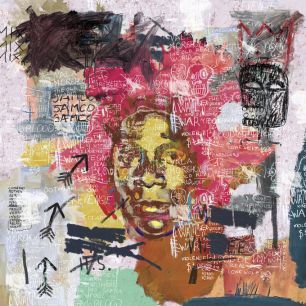 輸入壁紙 カスタム壁紙 PHOTOWALL / Jean-Michel Basquiat Portrait (e329286)