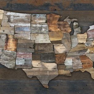 輸入壁紙 カスタム壁紙 PHOTOWALL / USA States Map (e329541)