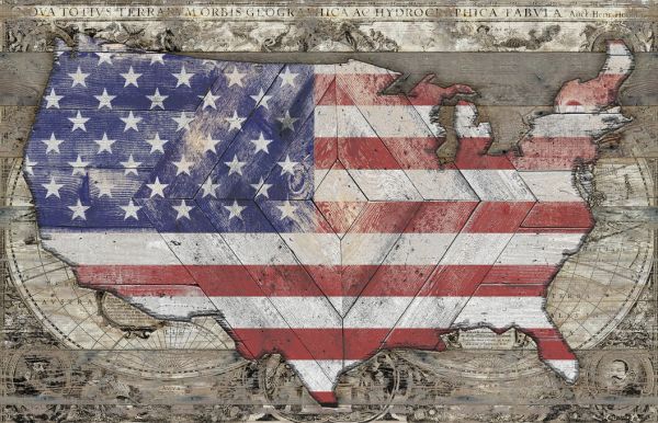 輸入壁紙 カスタム壁紙 PHOTOWALL / USA Map - Union (e329562)