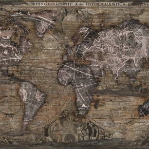 輸入壁紙 カスタム壁紙 PHOTOWALL / Vintage Art World Map (e329572)