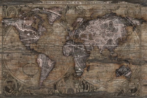 輸入壁紙 カスタム壁紙 PHOTOWALL / Vintage Art World Map (e329572)