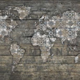 輸入壁紙 カスタム壁紙 PHOTOWALL / Rustic World Map (e329574)