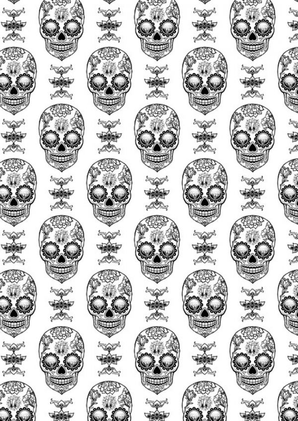 輸入壁紙 カスタム壁紙 PHOTOWALL / Skull Repeating Pattern (e330053)