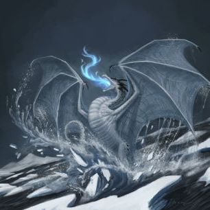 輸入壁紙 カスタム壁紙 PHOTOWALL / White Dragon among Icebergs (e330175)