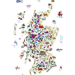 輸入壁紙 カスタム壁紙 PHOTOWALL / Animal Map - Scotland (e330431)