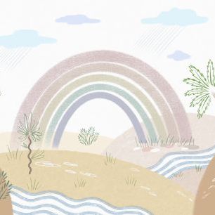 輸入壁紙 カスタム壁紙 PHOTOWALL / Rainbow Landscape (e331102)