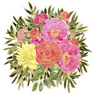 輸入壁紙 カスタム壁紙 PHOTOWALL / Flower Bouquet II (e331231)