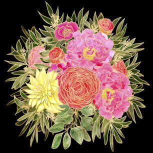 輸入壁紙 カスタム壁紙 PHOTOWALL / Flower Bouquet III (e331232)