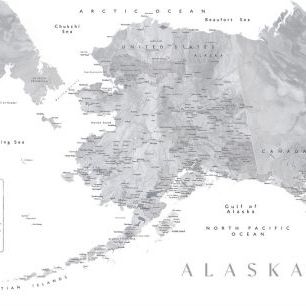 輸入壁紙 カスタム壁紙 PHOTOWALL / Alaska Map (e331251)