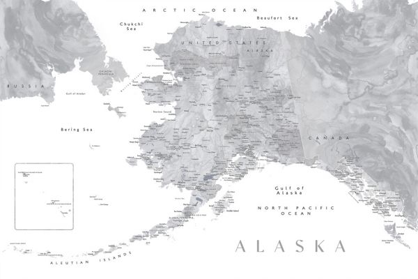 輸入壁紙 カスタム壁紙 PHOTOWALL / Alaska Map (e331251)