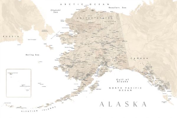 輸入壁紙 カスタム壁紙 PHOTOWALL / Alaska Map II (e331252)