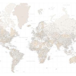輸入壁紙 カスタム壁紙 PHOTOWALL / World Map with Cities XIII (e331254)