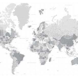 輸入壁紙 カスタム壁紙 PHOTOWALL / World Map with Cities XIV (e331255)