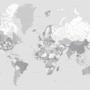 輸入壁紙 カスタム壁紙 PHOTOWALL / World Map with Cities XV (e331256)