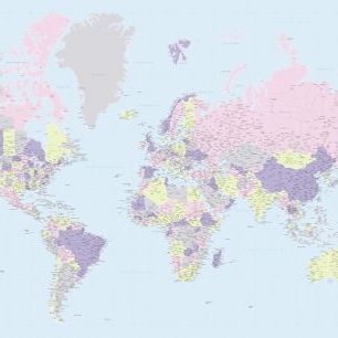 輸入壁紙 カスタム壁紙 PHOTOWALL / World Map with Cities XVII (e331258)
