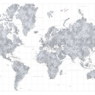 輸入壁紙 カスタム壁紙 PHOTOWALL / World Map with Cities XVIII (e331259)