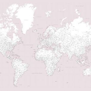 輸入壁紙 カスタム壁紙 PHOTOWALL / World Map with Cities XXI (e331262)