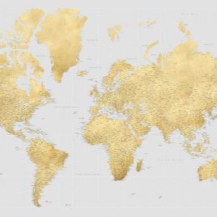 輸入壁紙 カスタム壁紙 PHOTOWALL / World Map with Cities XXV (e331266)