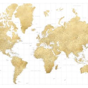 輸入壁紙 カスタム壁紙 PHOTOWALL / World Map with Cities XXVII (e331268)