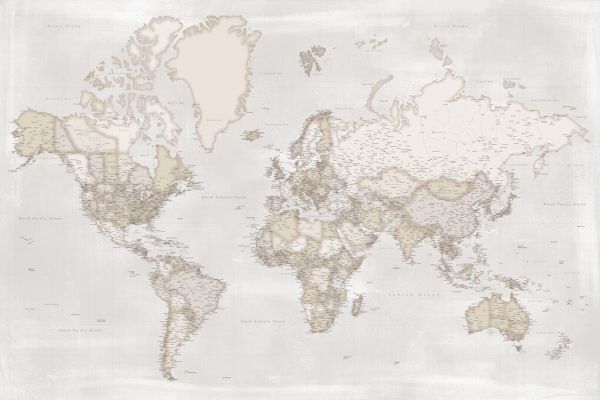 輸入壁紙 カスタム壁紙 PHOTOWALL / World Map with Cities XXIX (e331270)