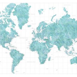 輸入壁紙 カスタム壁紙 PHOTOWALL / World Map with Cities XXXI (e331272)