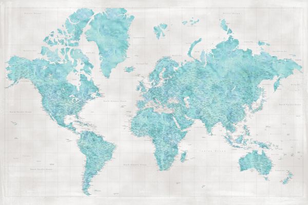 輸入壁紙 カスタム壁紙 PHOTOWALL / World Map with Cities XXXII (e331273)