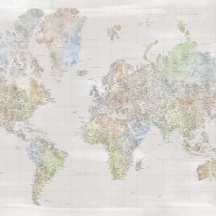 輸入壁紙 カスタム壁紙 PHOTOWALL / World Map with Cities XXXVI (e331277)