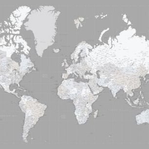 輸入壁紙 カスタム壁紙 PHOTOWALL / World Map with Cities XXXVII (e331278)