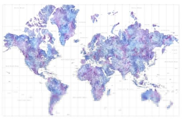 輸入壁紙 カスタム壁紙 PHOTOWALL / World Map with Cities XL (e331281)