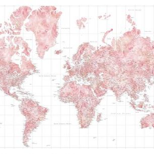 輸入壁紙 カスタム壁紙 PHOTOWALL / World Map with Cities XLII (e331283)