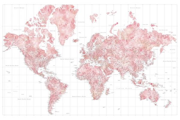 輸入壁紙 カスタム壁紙 PHOTOWALL / World Map with Cities XLII (e331283)