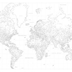 輸入壁紙 カスタム壁紙 PHOTOWALL / World Map with Cities XLIV (e331285)
