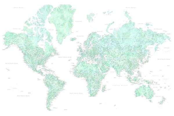輸入壁紙 カスタム壁紙 PHOTOWALL / World Map with Cities XLVI (e331287)