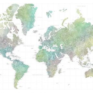 輸入壁紙 カスタム壁紙 PHOTOWALL / World Map with Cities L (e331291)