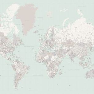 輸入壁紙 カスタム壁紙 PHOTOWALL / World Map with Cities LII (e331293)