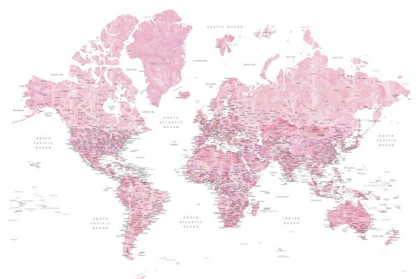 輸入壁紙 カスタム壁紙 PHOTOWALL / World Map with Cities LIV (e331295)